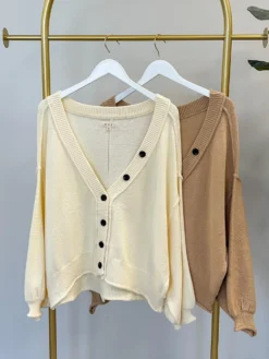 Drop Shoulder Button Down Cardigan | S-L