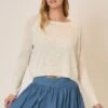 Light Knit Melange Boat Neck Sweater | S-3X Cozy Co