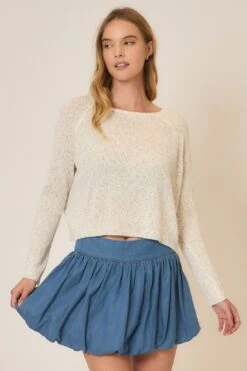 Light Knit Melange Boat Neck Sweater | S-3X Cozy Co