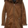 PRE-ORDER Faux Suede Long Coat With Fur Trim Hood | S - XL Snobbish