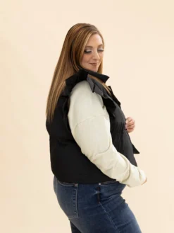 Ruffle Sleeve Puff Vest | S-L -Discount Divas Shop 99e58edfa5f448b89086cece51a96e7f