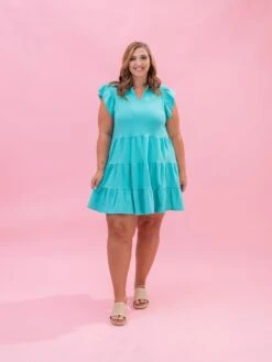 Ruffled Sleeve Tiered Dress By DD Design |S-3XL -Discount Divas Shop 9a2d957a84738d3f9d6c5df41dc2f381