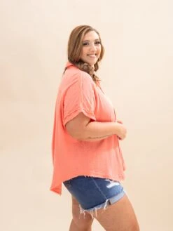 Gauze Button Down Top | S-L -Discount Divas Shop 9a405eb7ee2710f7a132a752641e8263