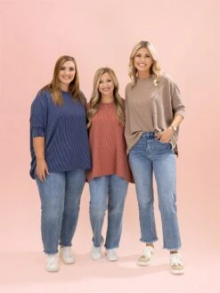 Raised Rib Easy-Fit Dolman 3/4 Sleeve Top By DD Design | Reg - Plus -Discount Divas Shop 9a4c09d5c590bac95184a08966751d27