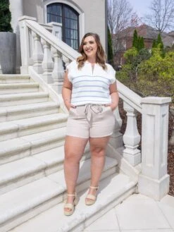 Drop Shoulder Half Zip Striped Sweater Top | S-2XL -Discount Divas Shop 9ace9982d7b8e3d32b9ff7b4efe45278