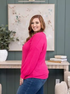 Solid Color Long Sleeve Round Neck Waffle Top | S-L -Discount Divas Shop 9ad485f576ac536e0254080ba3d1244c