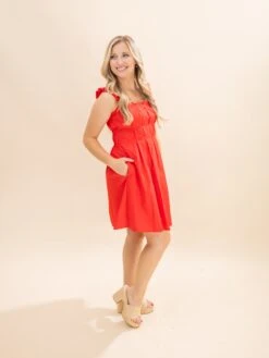 Pleated Dress With Ruffle Detail | S-L -Discount Divas Shop 9bff999b7886e2816e22a380a9bdabde