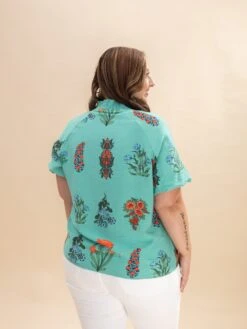 Floral Print Buttoned V Neck Short Sleeve Blouse | S-XL -Discount Divas Shop 9c5d9f8b64d5e66d486553df3ea52650