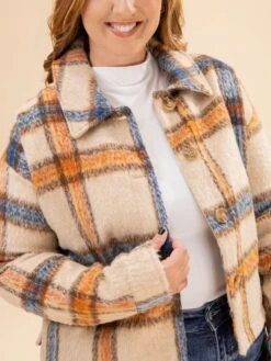 Plaid Print Button Down Jacket | S-L -Discount Divas Shop 9c6232f84e3e995028bfe5002b5c0695