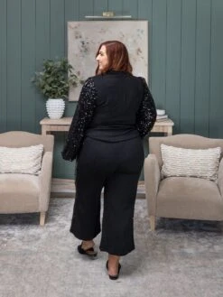 Sequined Bubble Sleeve Jacquard Long Sleeve Top | S - XL Set W/ Sku55267 Lovely Melody -Discount Divas Shop 9c936925413099f73a2f83479e1b1242