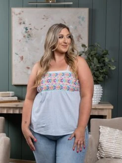 Embroidered Spaghetti Strap Top | S - L