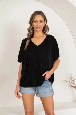 V-neck Wrinkle Free Short Sleeves Top | S - 3X Sew In Love