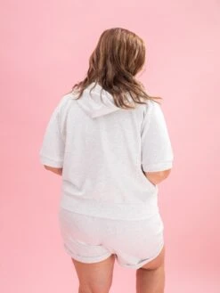 Luxe Scuba Short Sleeve Zip Up Hoodie By DD Design | S - 3XL -Discount Divas Shop 9d315d98140d2798e90bd4ff76301b6e