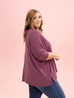 Raised Rib Easy-Fit Dolman 3/4 Sleeve Top By DD Design | Reg - Plus -Discount Divas Shop 9d9715975f9815706578a2899588aa9a