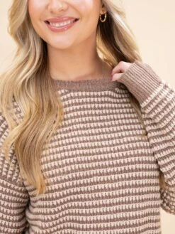 STACCATO Two Tone Waffle Striped Pullover Sweater | S-XL -Discount Divas Shop 9ddca7cfc3d1bd49c431b2b026c385f6