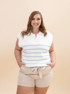 Drop Shoulder Half Zip Striped Sweater Top | S-2XL -Discount Divas Shop 9e26773f1624cf098b213ef12bbfcf32