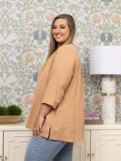 Zenana Gauze Two Pockets 3/4 Sleeve Top | S - 3X -Discount Divas Shop 9e3a3dce1f34f4fab22b9e84452c9f88