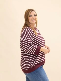 Striped Print Round Neck Top | S-L -Discount Divas Shop 9f6462ac6af556088859bde49cdf8650