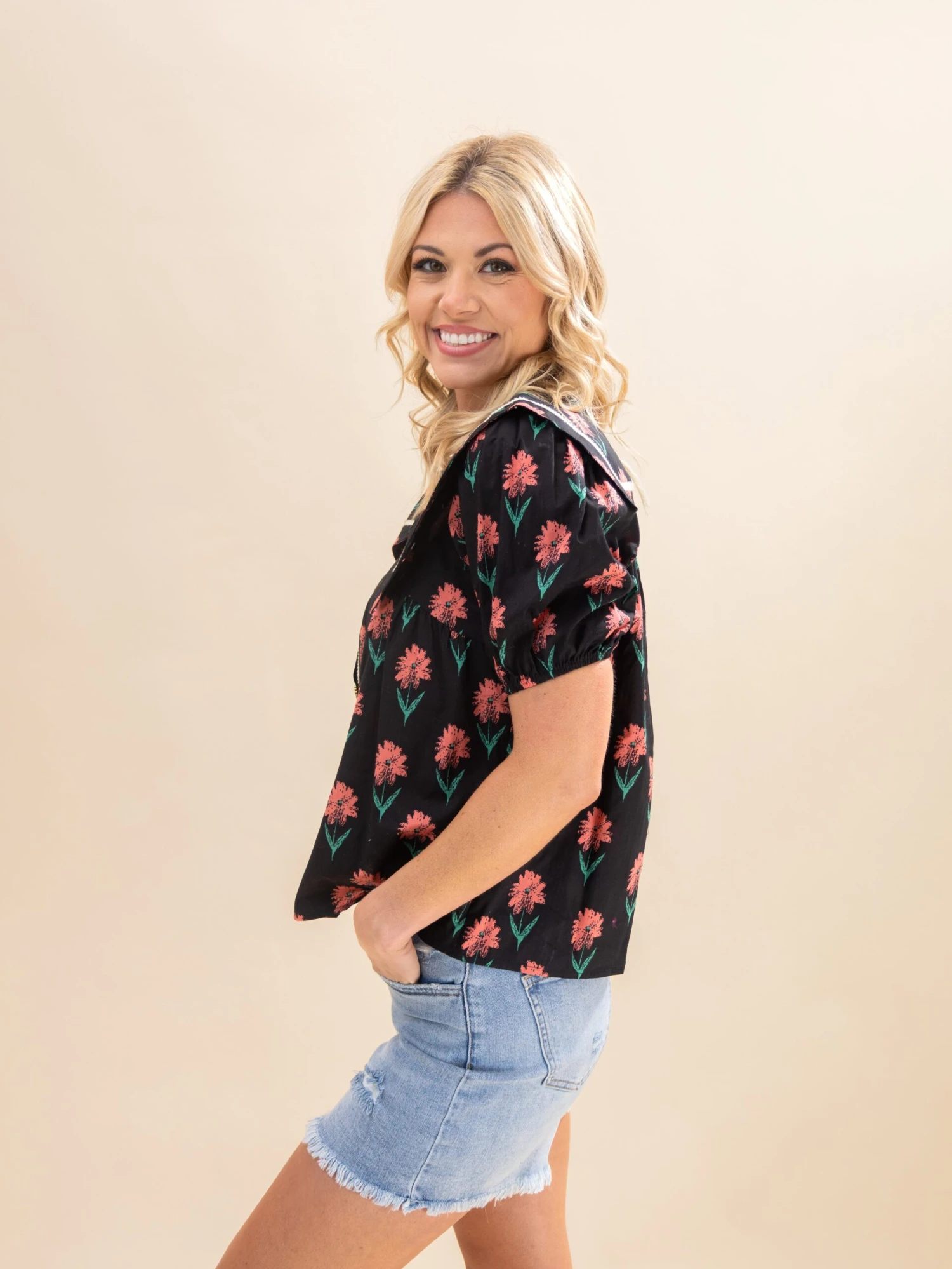 Floral Print Button Down Top | S-L 2 Floral Print Button Down Top | S-L - Image 2