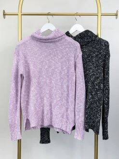 STACCATO Marled Long Sleeve Turtleneck Tunic Sweater | S - L