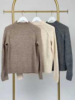 Be Cool Mock Neck Long Sleeve Melange Sweater | S/M - M/L