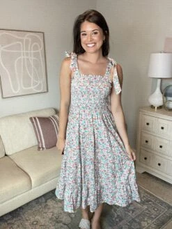 Floral Print Midi Dress | S - 3XL