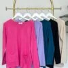 Zenana Dream Knit Sweater W/ Front Pockets | S/M - L/XL