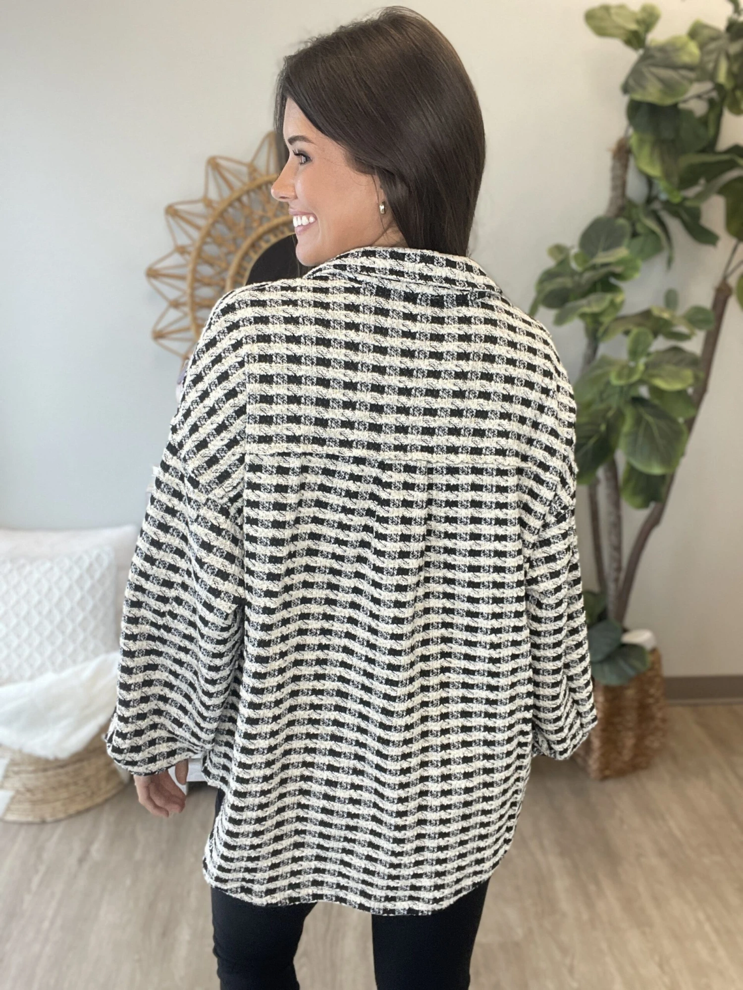 Check Knit Shacket | S - 3X 4 Check Knit Shacket | S - 3X - Image 4