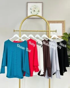 Lightweight Ribbed Dolman Sleeve Top | S-3X *Final Sale*