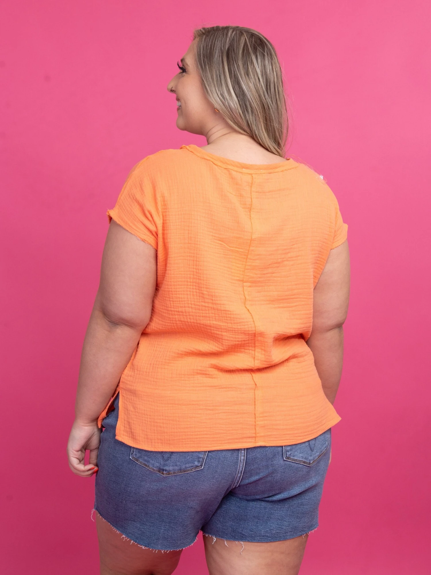 V-Neck Short Sleeve Gauze Top | S - 3XL 9 V-Neck Short Sleeve Gauze Top | S - 3XL - Image 9