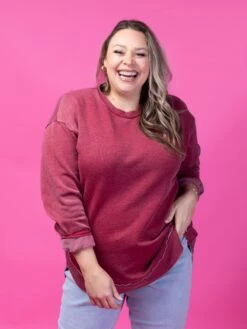 DD Design Garment Wash Long Sleeve Rounded Hem Sweatshirt | S-3XL -Discount Divas Shop EU3btqPyEwrHMl0NCFcAe6eixce2bSFzAE0UqZEJ