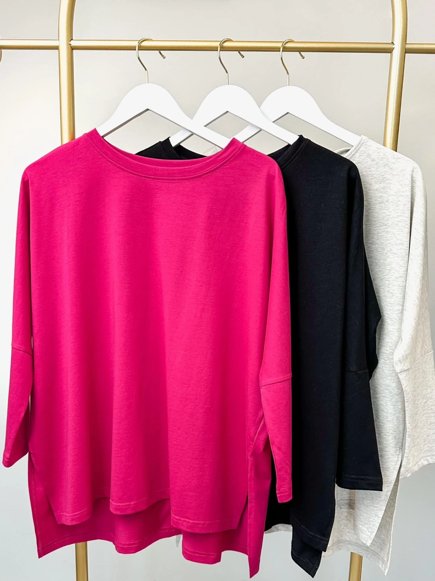 Round Neck Dolman Sleeve Hi Lo Hem Top | S-L 1 Round Neck Dolman Sleeve Hi Lo Hem Top | S-L