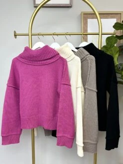 Turtleneck Solid Sweater | S - 3XL