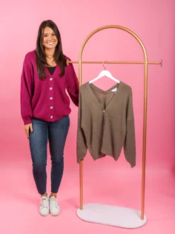 Long Sleeve Button Down Oversized Knit Cardigan | S-3X