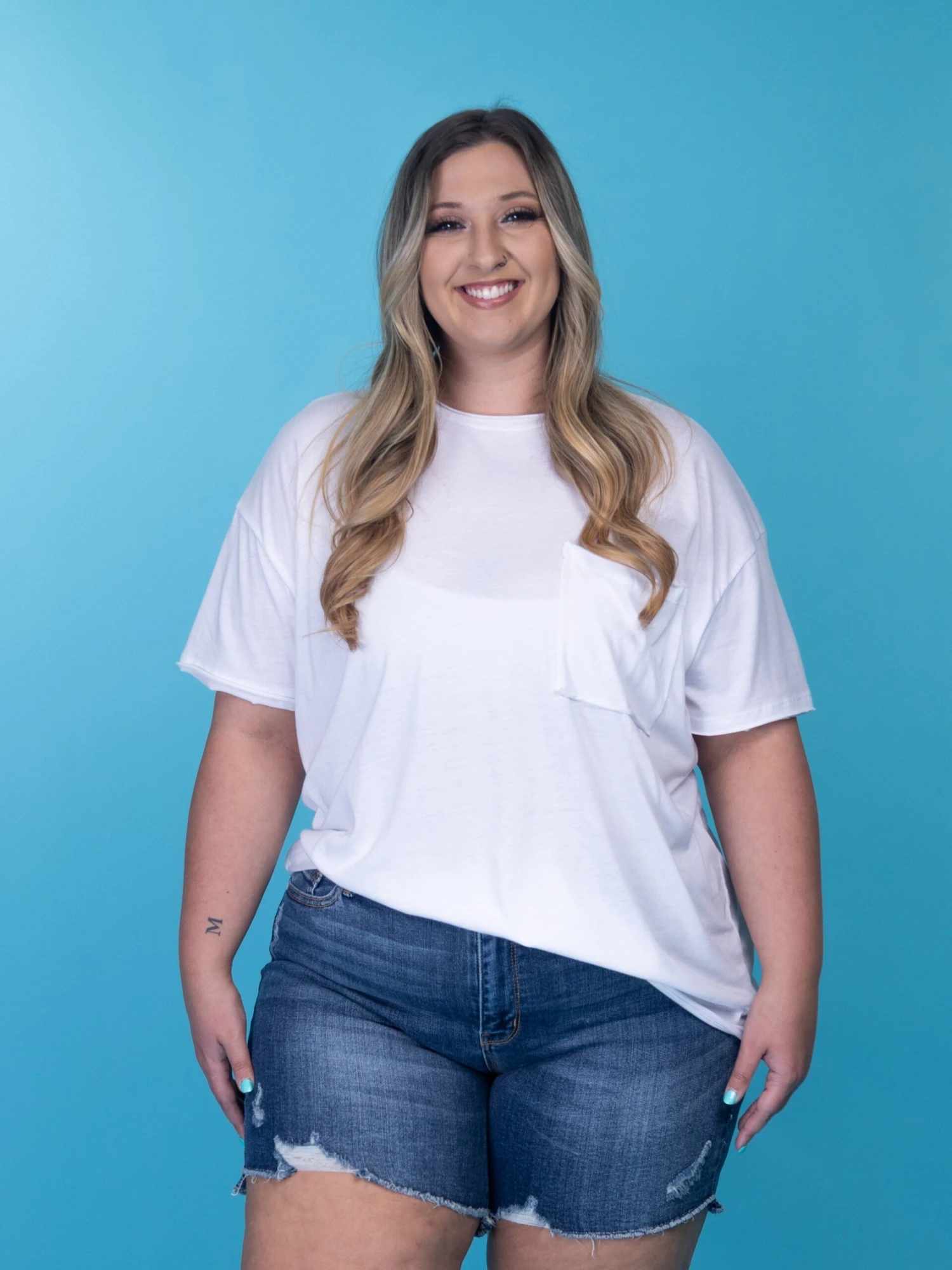 Judy Blue Mid-Rise High Low Cut Destroyed Hem Shorts | S - 3XL 2 Judy Blue Mid-Rise High Low Cut Destroyed Hem Shorts | S - 3XL - Image 2