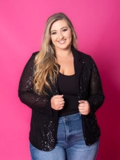 Sequined Open Front Collared Blazer | S-3X -Discount Divas Shop IfH0VUXjckPB8QNe2bcMViZrj8l9bLaM4vf13YTL