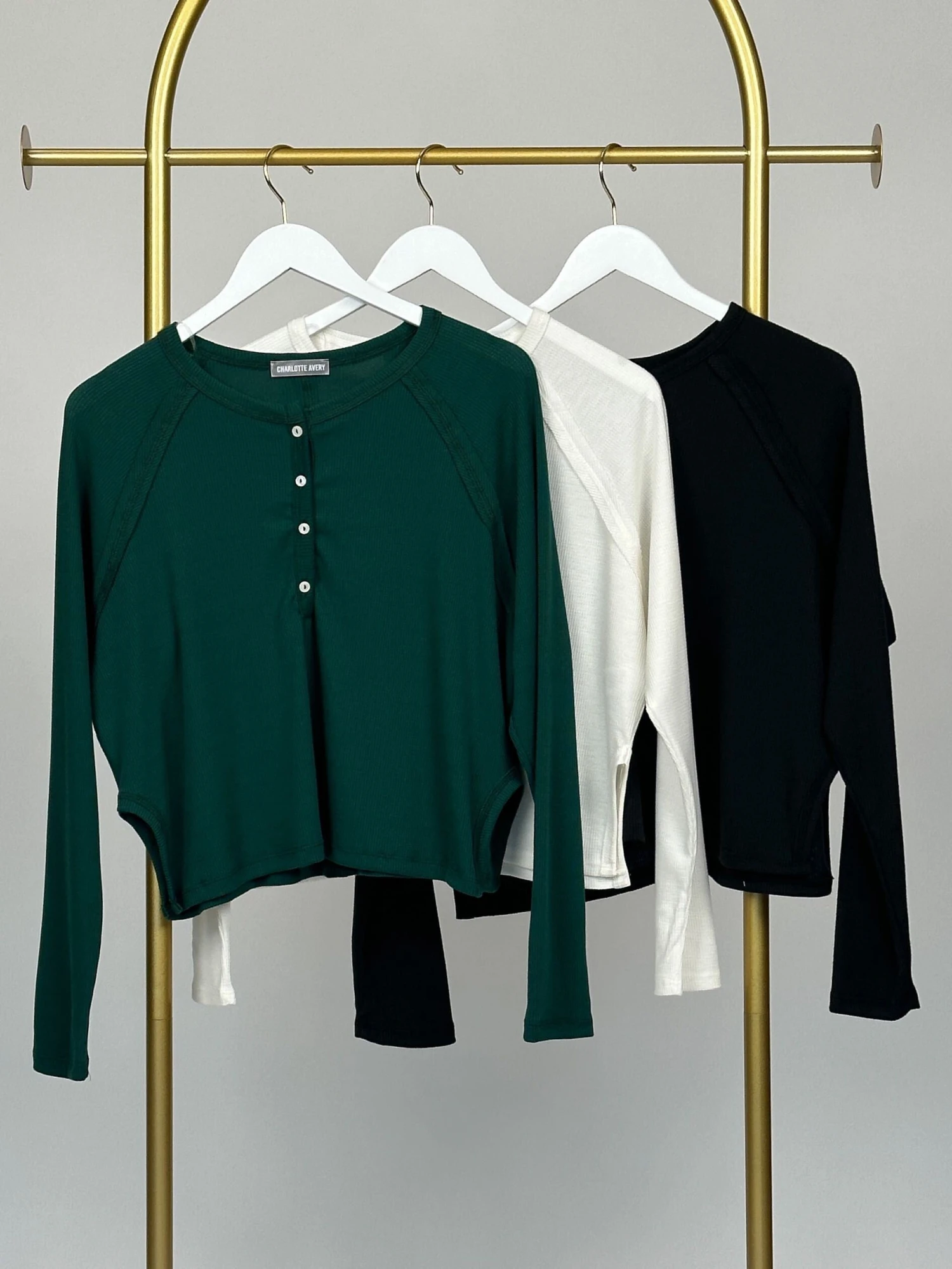 Waffle Knit Half Button Round Neck Long Dolman Sleeve Top | S-L 1 Waffle Knit Half Button Round Neck Long Dolman Sleeve Top | S-L