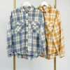 Plaid Button-Down Collared Long Sleeve Shacket W/ Pockets | S-L