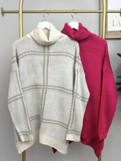 Plaid Turtle Neck Top | S-L