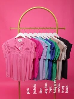 1/4 Button Short Sleeve Pleated Top | S - 3X -Discount Divas Shop KQvvIL0BkwS7fuWmrKJFGpsv3HW5uimbNBGvadg9