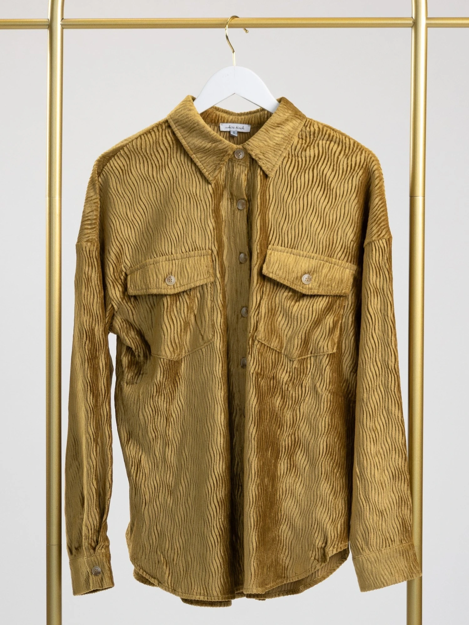 Long Sleeve Crinkle Velvet 2 Pocket Button-Down Shacket | S - 3X 1 Long Sleeve Crinkle Velvet 2 Pocket Button-Down Shacket | S - 3X