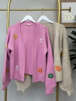 Floral Embroidery Knitted Cardigan | S - L