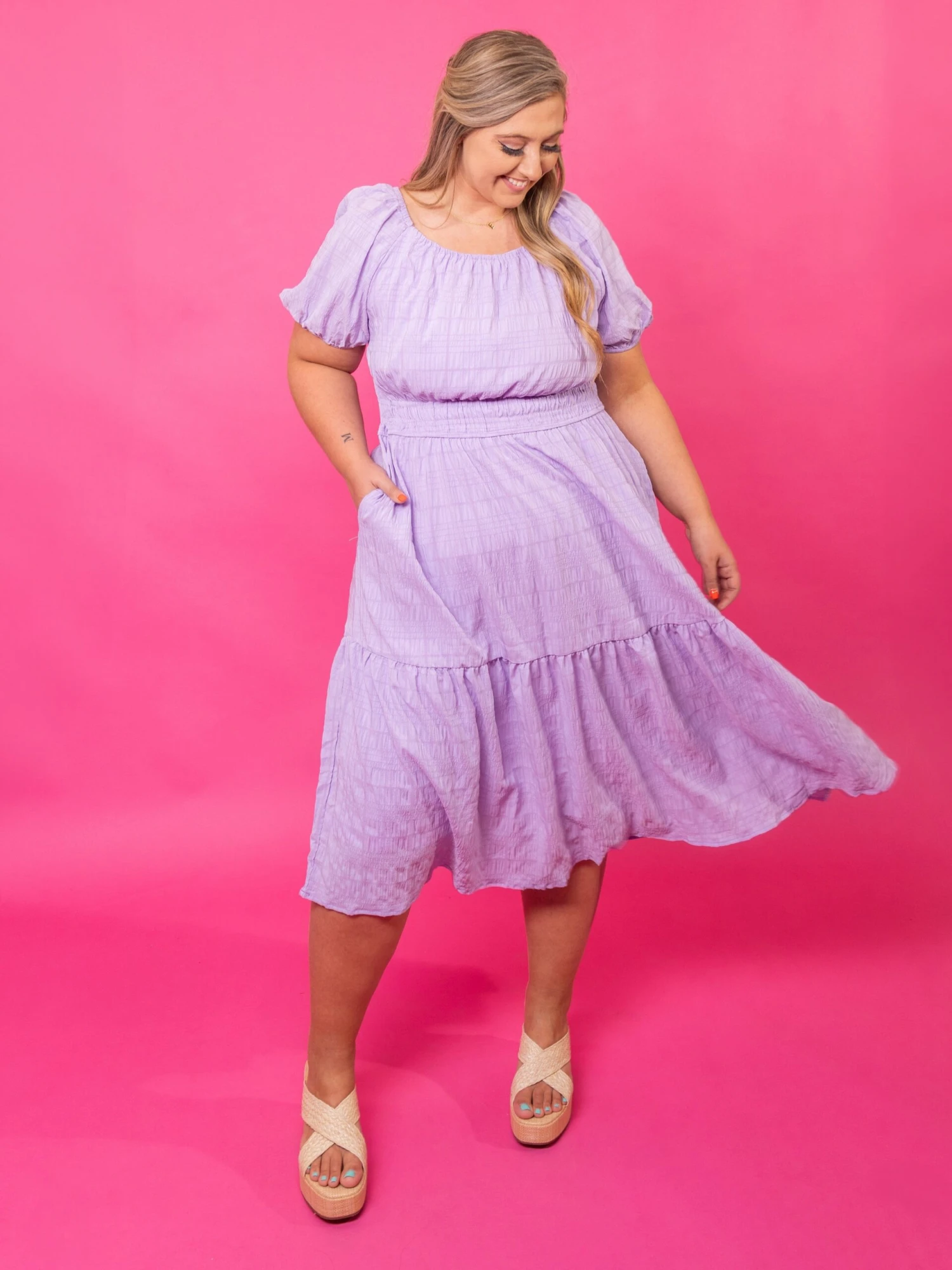 Smocked Waist Square Neck Puff Sleeve Dress | S - 3XL 1 Smocked Waist Square Neck Puff Sleeve Dress | S - 3XL