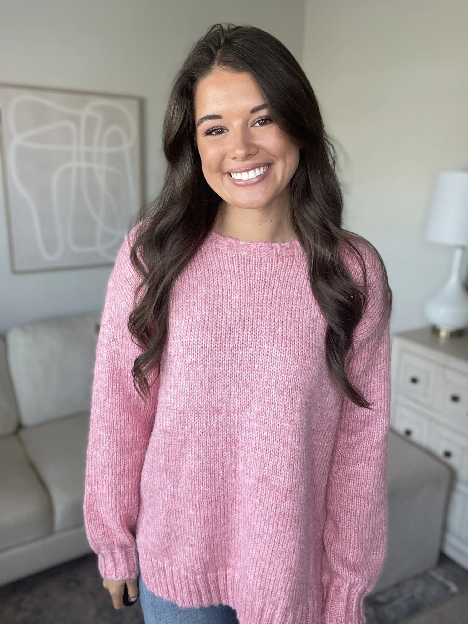 Melange Knitted Round Neck Sweater | S - L 2 Melange Knitted Round Neck Sweater | S - L - Image 2