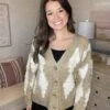 Diamond Pattern Sweater Cardigan | S-L *Final Sale*
