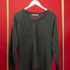 V-Neck Long Puff Sleeve Marled Sweater-| S-L