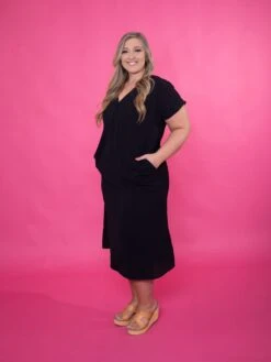 STACCATO Airflow V-Neck Short Sleeve Midi Dress | S - XL -Discount Divas Shop OHkMMQbZQNrvKDjrGlyLZB4p9KEZSyTcKwL4Dc60