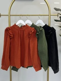 Ruffled Long Sleeve Top | S-XL