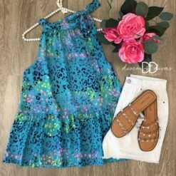 Summer Solstice Animal Print Halter Top *Final Sale*