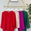 Solid Long Bell Sleeves Top | S - L
